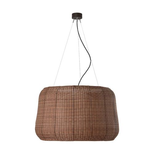 Suspension En Aluminium Graphite Et Rotin Brun 90x250cm Fora - Bover