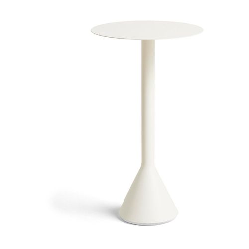Table Haute Cone En Acier Thermolaqué Blanc Crème 60x105cm Palissade - Hay