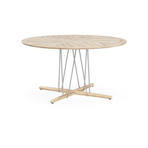 Table À Manger Ronde D'extérieur En Teck Non Traité 140x74cm E022 - Carl Hansen & Søn