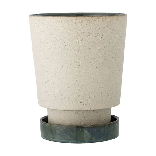 Idril Pot De Fleur Avec Soucoupe Nature Grès - Bloomingville