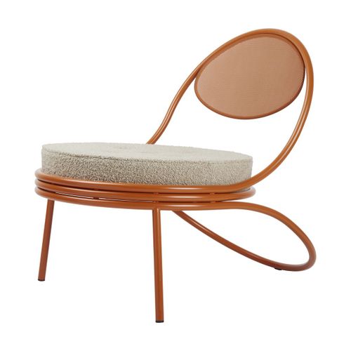Fauteuil Lounge Orange Et Bouclé Copacabana - Gubi