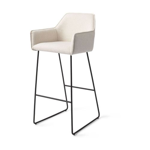 Chaise De Bar 75 Cm En Tissu Enoki Piètement Noir Hofu - Jesper Home