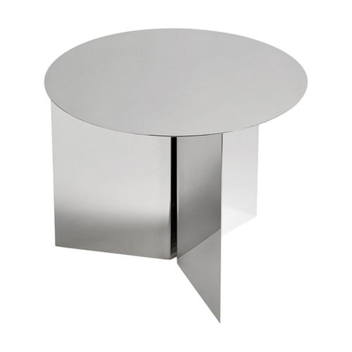 Table Basse Ronde En Acier Effet Mirroir Slit - Hay