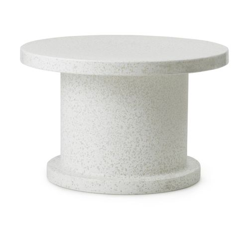 Table Basse Ronde En Plastique Recyclé Blanc 75x48cm Bit - Normann Copenhagen