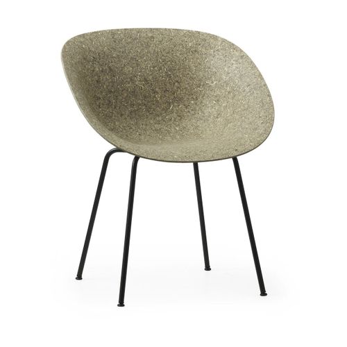 Chaise Avec Accoudoirs Recyclable En Herbes Marines Et Acier Noir Mat - Normann Copen