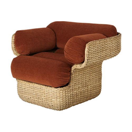 Fauteuil D'extérieur En Rotin Et Tissus Belsuede Basket - Gubi