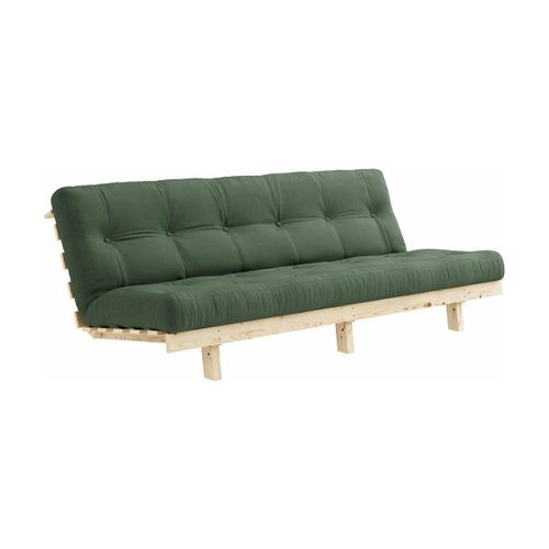 Canapé Convertible En Bois De Pin Et Matelas Vert Olive 100x190cm Lean - Karup Design