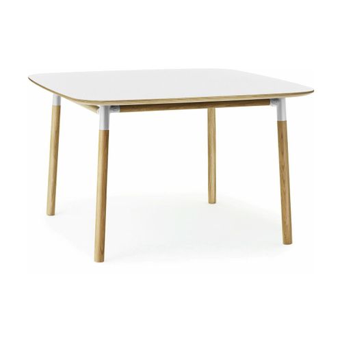 Table À Manger Carrée En Chêne Et Stratifié Blanc 120 X 120 Cm Form - Normann Copenha