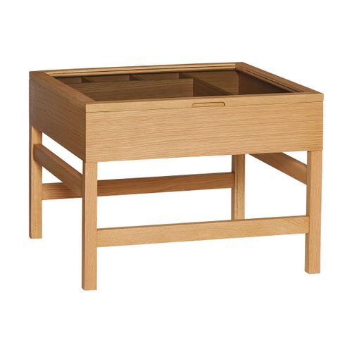 Table Basse D'appoint En Bois Et Verre 60x60xh45cm Glitz - Hübsch