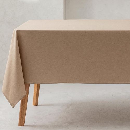 Nappe Unie En Tissu Coton Biologique, Imperméable, Anti-Taches, Rectangulaire, Beige, 140 X 140 Cm