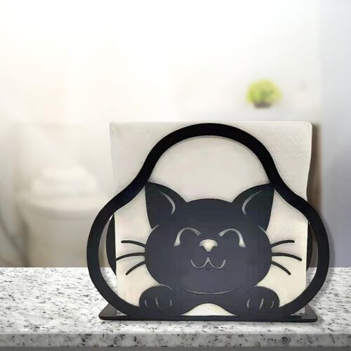KALANKA-Porte-serviettes en métal noir - Organisateur de papier de table - Distributeur de serviettes - Pour la maison, la cuisine, le restaurant, les