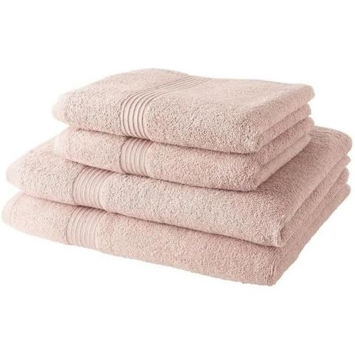 Kalanka-2 Serviettes De Toilette 50x90 + 2 Draps De Bain 70x130 Cm 100% Coton - Roses Des Sables