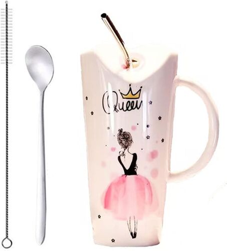 Kalanka-Tasse Femme Jolie Caf¿¿ - Grande Tasse Large En Toute Confiance, Comme Une Reine - Id¿¿E Cadeau Pour Petite Amie Ou Femme - C¿¿Ramique, 600ml (B)