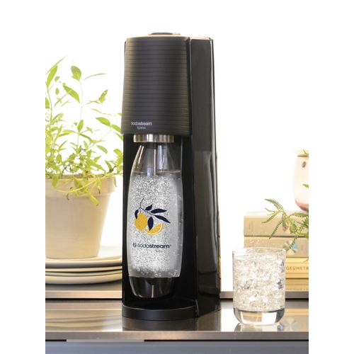 Machine à eau pétillante Terra noir + une bouteille 1 L édition limitée citron SODASTREAM