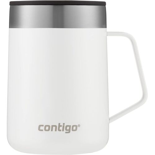 Jexnovashop-Streeterville Desk Mug, Gobelet À Café Isotherme Avec Poignée Acier Inoxydable,Gobelet Coffee To Go Av. Couvercle,Maintient Café Et Thé Chauds Pdt 5 Heures Max,Idéal Pr Bureau Et Maison