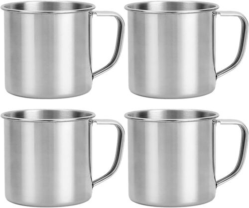 Sjzg-4 Pièces Tasse À Boire En Acier Inoxydable - Mug De Camping Incassable Pour Thé, Café, Randonnée