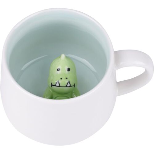 Kalanka-Tasse Animaux 3d En Céramique, 350ml Tasse À Café Statue Faite À La Main, Tasses À Café, Lait, Thé, Chocolat, Tasse Drôle De Dessin Animé 3d Cadeaux Pour Les Amis, Dame, Épouse - Dinosaure