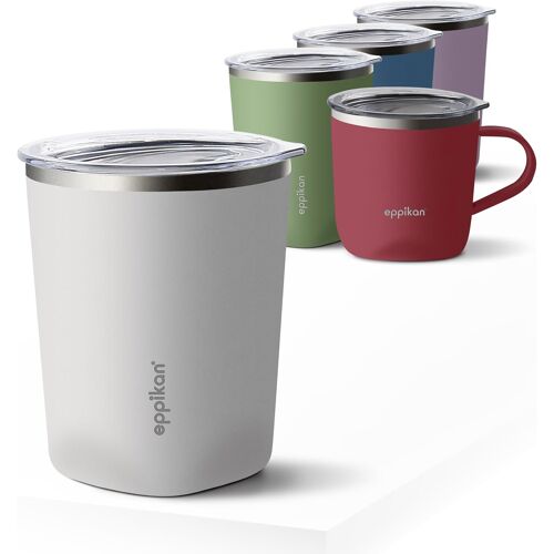 CMWS-eppiLungo Tasse isotherme en acier inoxydable, Mug isotherme, Mug à café, 220 ml, 280 ml avec couvercle, pour café et thé (Crayon Grey, 280 ml)