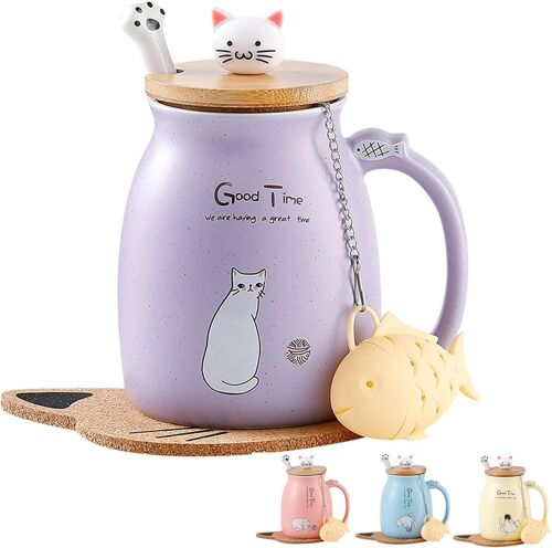 Mug Chat En Céramique Mignon Pour Café Et Thé 350 Ml