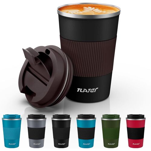 Tianyi-Tasse De Voyage, Tasse À Café Isotherme Avec Couvercles Anti-Fuite, Réutilisable, Tasse À Café De Voyage De Voiture, Tasse À Café Isotherme À Double Paroi En Acier Inoxydable