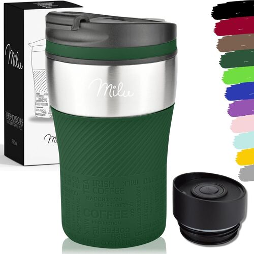 CMWS-Mug Isotherme Etanche 210mL I Thermo Café-Thé I Tasse isolée pour café et thé à emporter, Double Paroi Isolée sous Vide, Acier Inoxydable I Tasse de Voyage Chaud & Froid - Olive