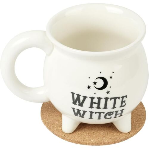 Kalanka-Chaudron En Céramique, Tasse De Sorcière, Forme De Chaudron De Sorcière, Pour Halloween, Les Fêtes De Maquillage, Les Décorations De Fête-Étoile Blanche Et Lune