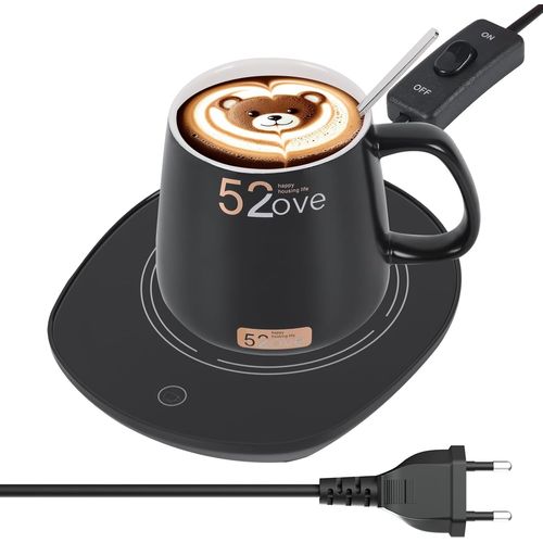 SJZG-Chauffe Tasse Bureau Avec Inductance Gravitationnelle Pour Arrêt Automatique, Maintien Thé Lait Café Au Chaud En Cuisine Et Maison (Avec Tasses)