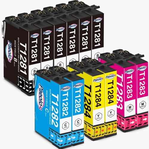T1285 Multipack Replacement for Epson T1281 Black T1282 T1283 T1284 Ink Cartridge for Epson Stylus SX230 SX125 S230 SX130 SX420W SX425W SX430W BX305FW SX440W SX435W SX435W SX435W SX430W 8W