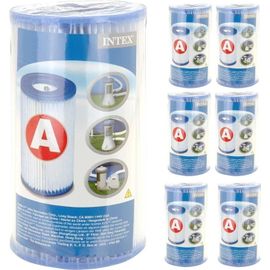 Lot de 6 Cartouches Filtration Intex Type A – 10,9 x H20,2 cm – Pour Épurateurs à Cartouche Piscine