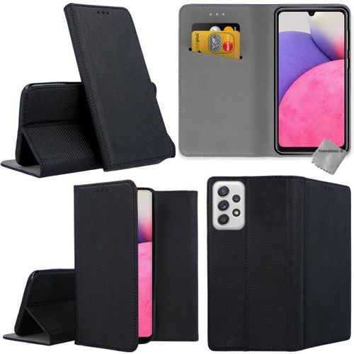 Housse Etui Coque Pochette Portefeuille Pour Samsung Galaxy A33 5g + Film Ecran - Noir Magnet