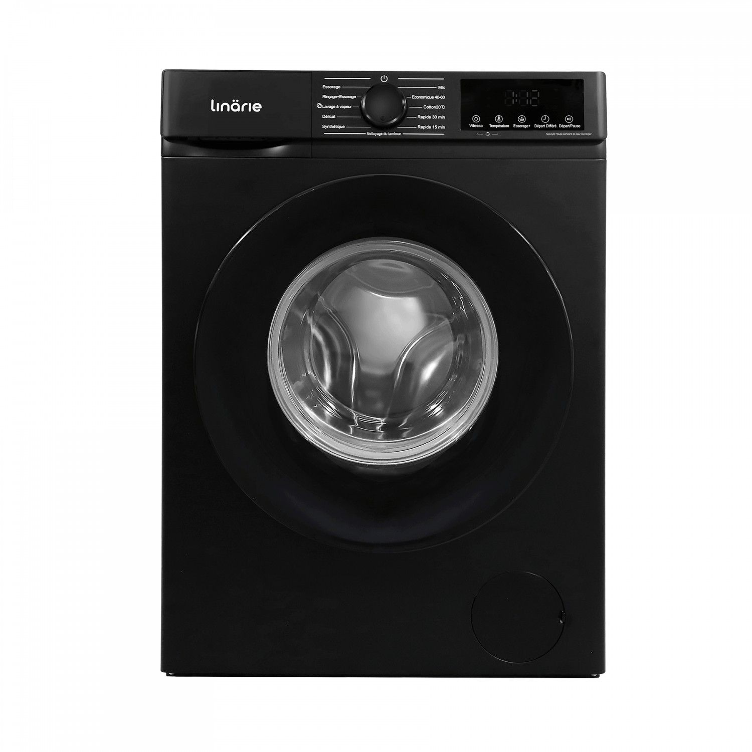 Lave-linge hublot Linarie LJWM612ABK Orsan Noir 6kg 1200 tours moteur induction 11 programmes & vapeur Classe A (LINARIE)