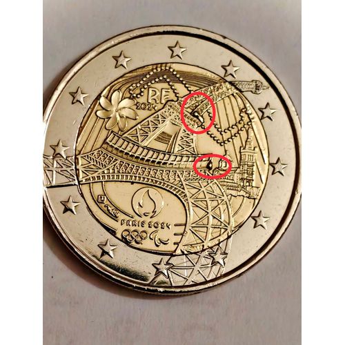 2 Euros 2024 Jeux Olympiques De Paris. Erreur De Frappe.