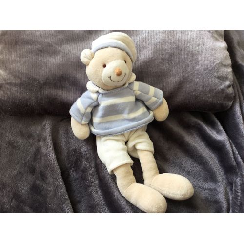 Ours Jolly Baby Rayé Blanc Et Bleu