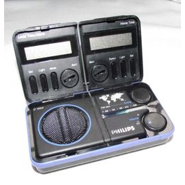 philips Type D1 1868/03 mini radio travel radio clock de 1987.