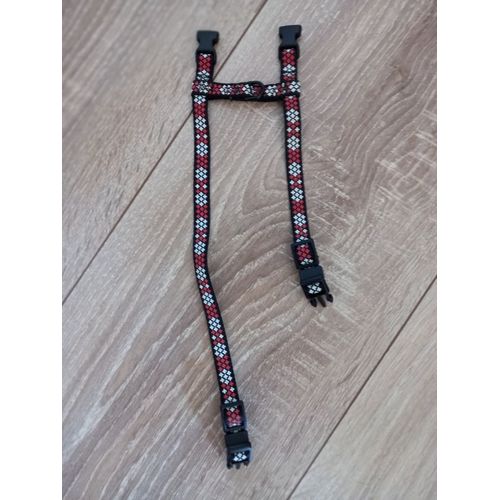 Harnais Fantaisie Rouge Et Blanc Pour Chat