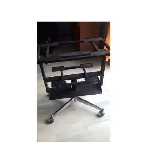 Table Roulante Acier Support Television Etageres Modulable 4 Roues Ajustable Plusieurs Niveaux Solide Pratique Fixations Reglables