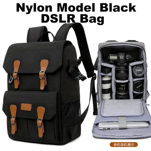 Photographie Classique Batik Toile Sac À Dos Port Usb Adapté 15.6 Pouces Ordinateur Portable Étanche Hommes Appareil Photo Sac Étui De Transport Pour Drones Dslr-Nylon Noir Dslr-Generique