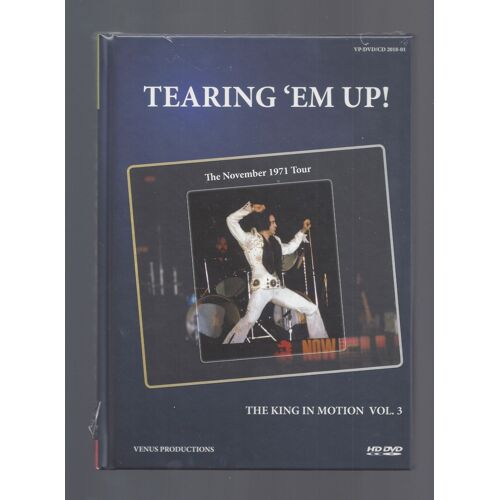 Elvis Presley Tearing Em Up The King In Motion Vol. 3 Livre Couverture Rigide 209 Pg Label Venus Cd November Tour 1971 Dvd Show 40 Min Promo Cd Unedited Masters Next Generation Soundboard Sous Blister