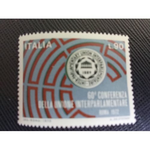 Timbre Italie Y T 1108 Schéma De La Salle De Conférence Et L'Emblème 1972 (020709 )
