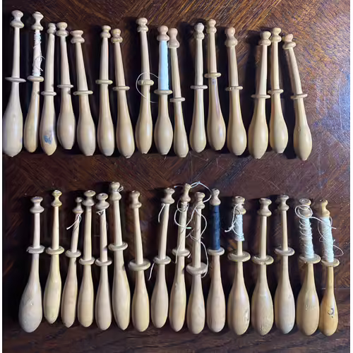 Lot De 70 Fuseaux Boispour Dentelle 