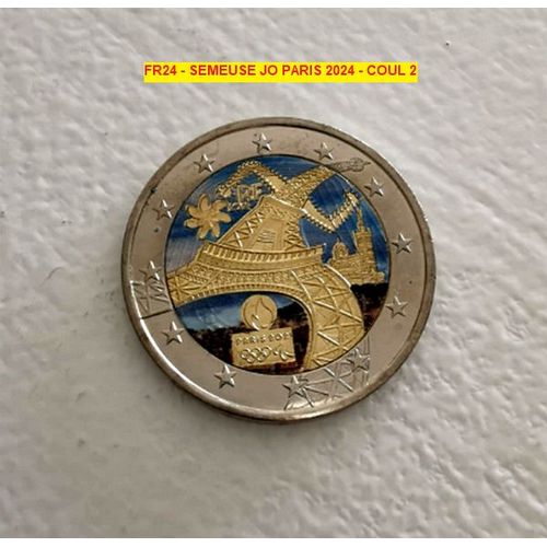 France 2024 - Tour Eiffel - Jeux Olympiques Paris 2024 - 2 Euros Commemorative - Couleur - Farbe- Colored - Color
