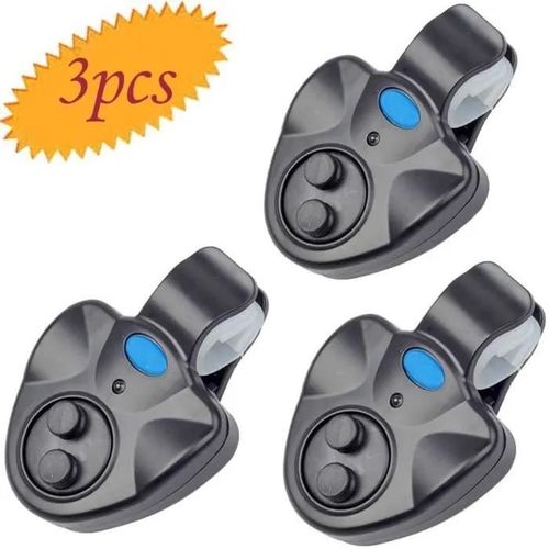 Lot De 3 Détecteurs De Touche Électronique Pour Pêche À La Canne À Pêche Signal Lumineux Led Indicateur De Touche Avec Alarme Sonore
