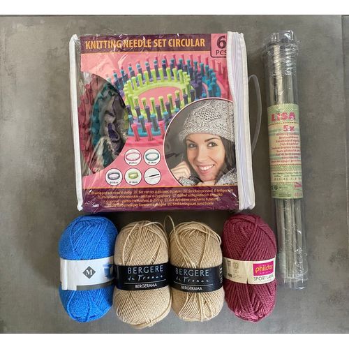 Set Kit Cercles & Aiguilles À Tricoter & Pelotes Laine