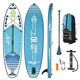 Stand Up Paddle Gonflable Sun Cruise 10'2 - 310x84x15cm (10"2'x33"X6") Skiffo - Dropstitch Double Couche Fusionné Pack Complet