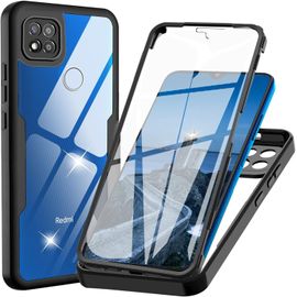 Kal-Coque Pour Xiaomi Redmi 9c / 9c Nfc / 10a, Transparent Housse Avec Protection Écran, 360 Degrés Double Protection Antichoc Coque Silicone Intégrale Etui Pour Redmi 9c / Redmi 9c Nfc/Redmi 10a