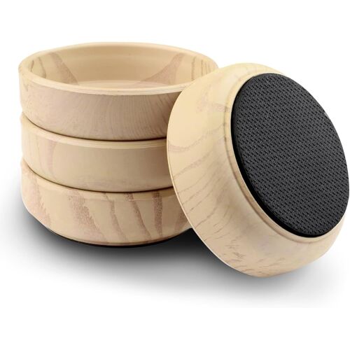 Set of 4 Premium Rubber Floor Protectors and Casters for Furniture Legs, Carpet and Wood Floors
