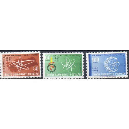 Turquie Timbres Énergie Nucléaire 1963