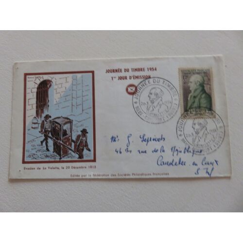 Enveloppe 1er Jour " Journée Du Timbre" - 1954
