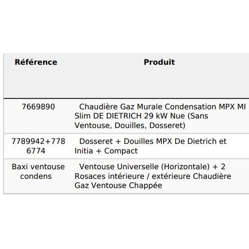 Chaudière gaz condensation microaccumulée DE DIETRICH Mpx mi compact 29 kW