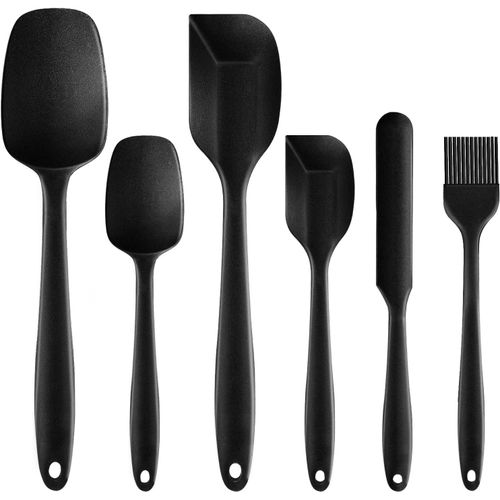 Kal-Spatule En Silicone Pâtisserie, Cuillère À Mélanger Grattoir Silicone Sans Bpa Anti-Adhésif, Qualité Alimentaire Accessoires De Crêpes Ustensiles De Cuisine - 6 Pack